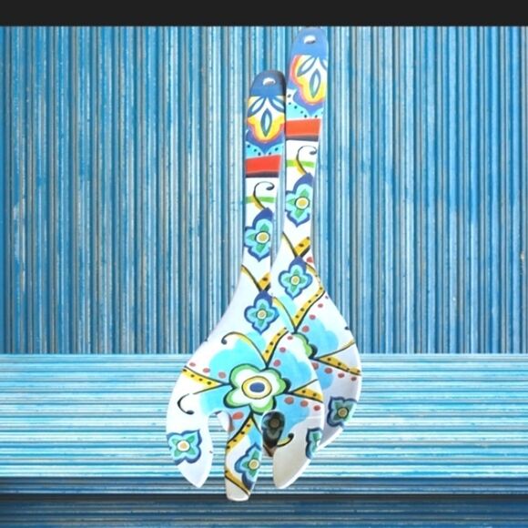 SALAD BOWL & UTENSILS Melanine NEW 🆕 THINK BBQ SUMMER FUN! - Picture 4 of 6